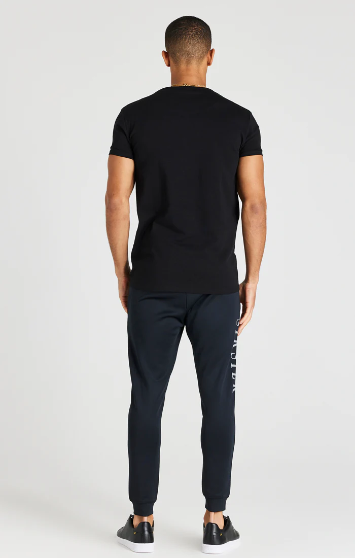 Black Printed Logo Muscle Fit T-Shirt - Image 5