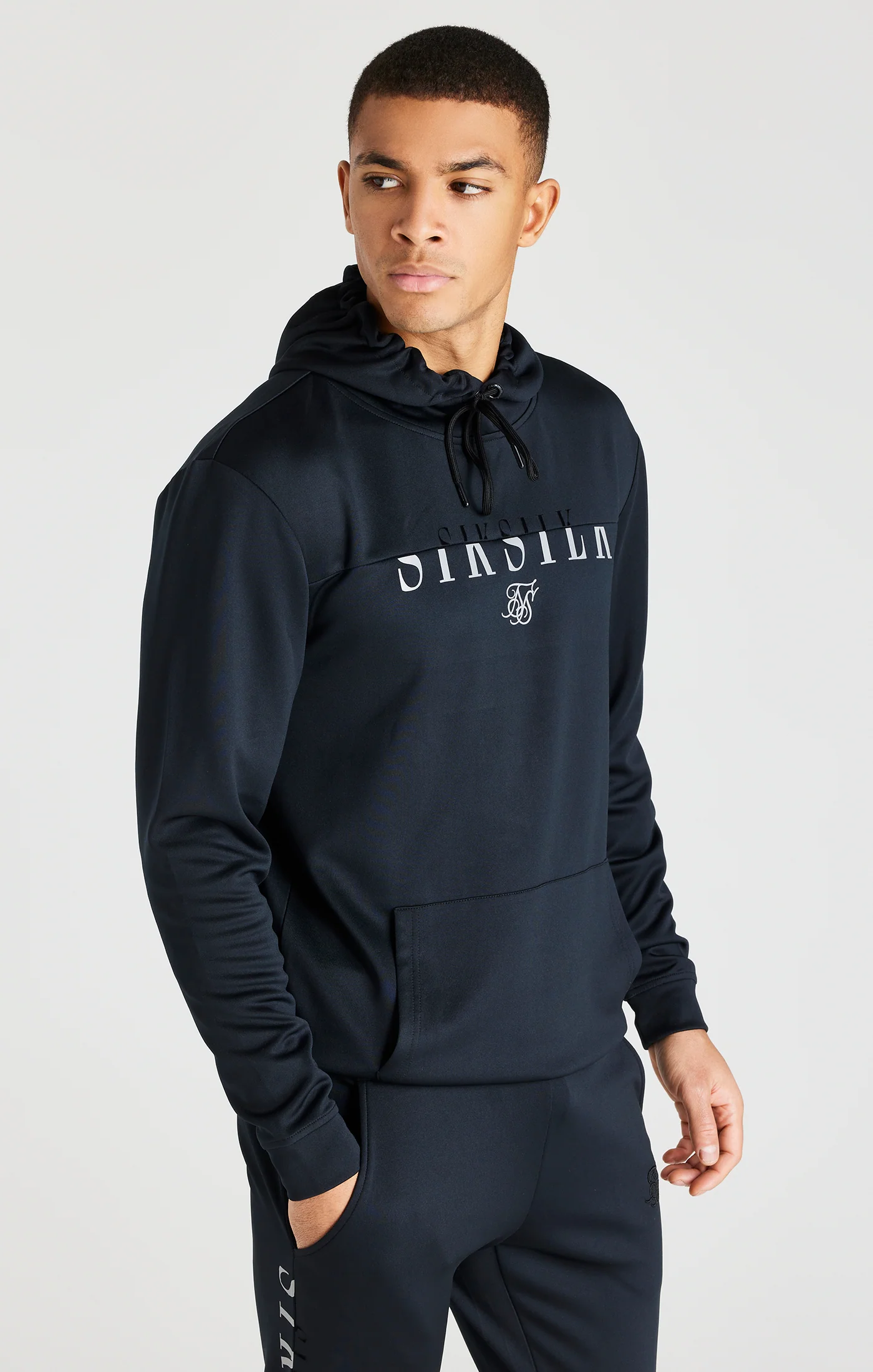 Black Division Reflective Overhead Hoodie