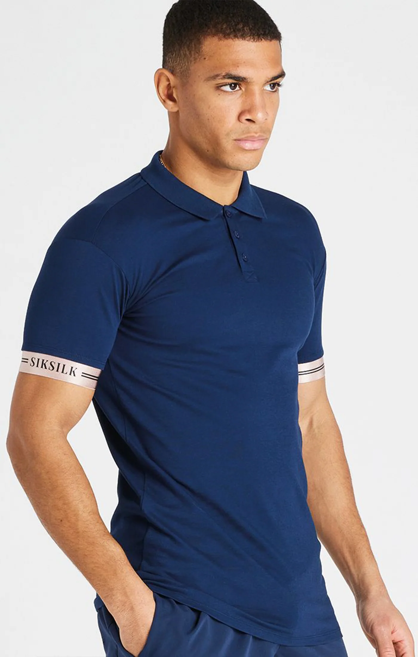 SikSilk Division Tech Polo - Navy