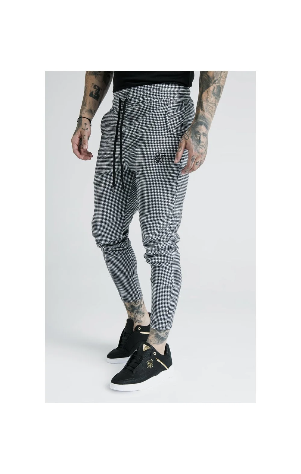 SikSilk Dog Tooth Pant - Black & White