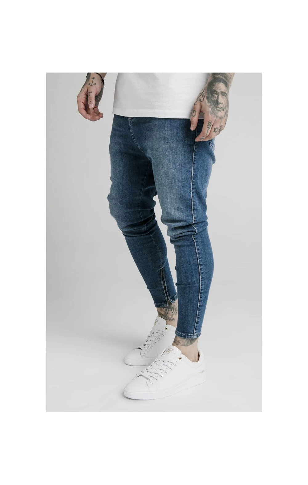 SikSilk Drop Crotch Jeans – Midstone Blue