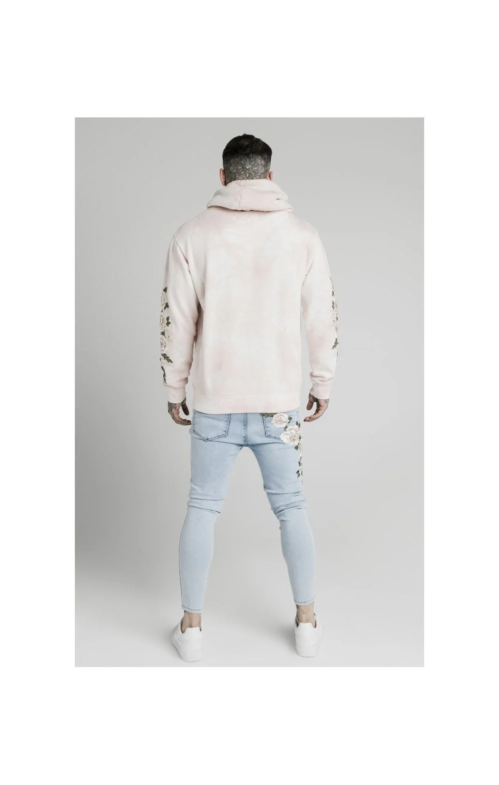 SikSilk Drop Crotch Pleated Applique Jeans - White - Image 5