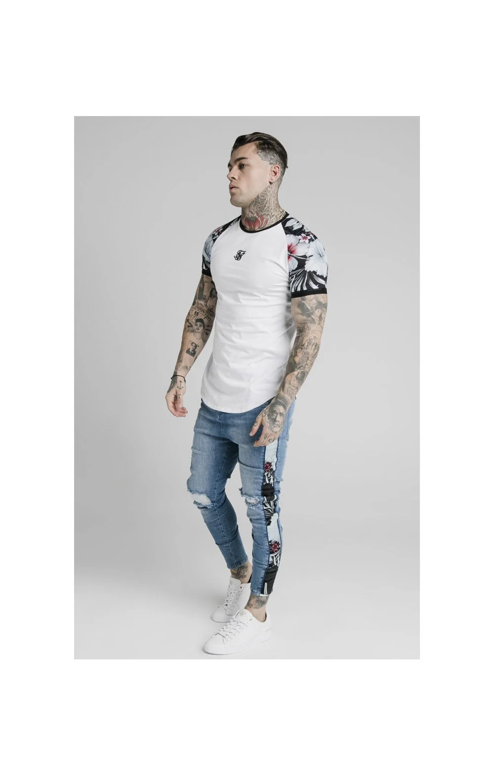 SikSilk Drop Crotch Side Panel Jeans - Midstone - Image 3