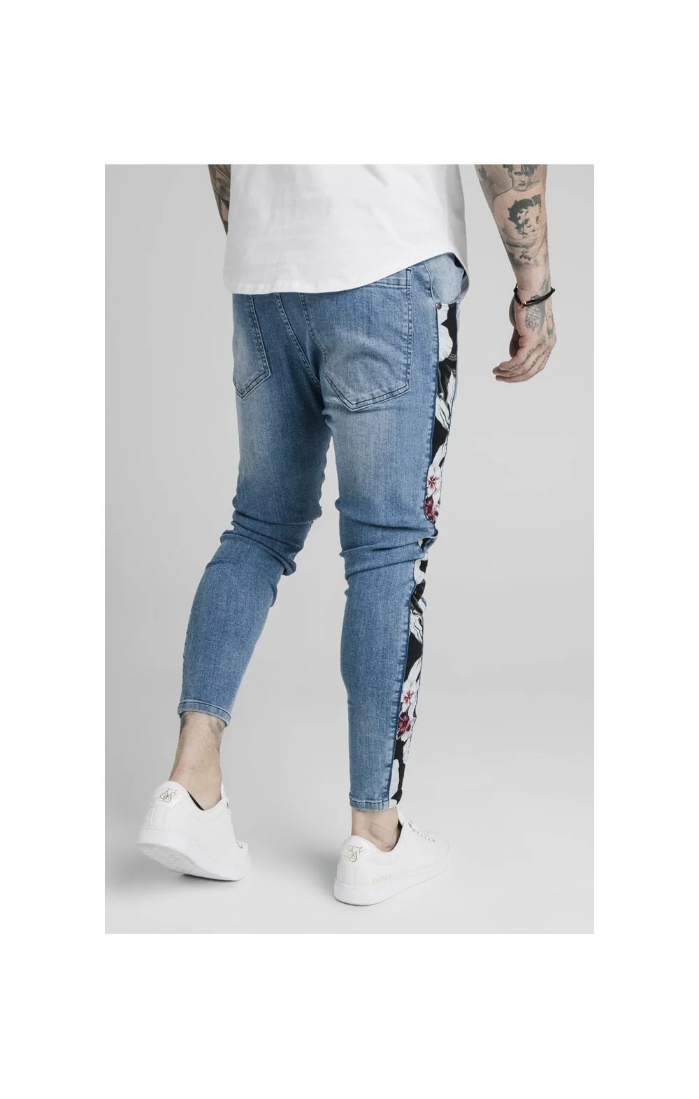SikSilk Drop Crotch Side Panel Jeans - Midstone - Image 4