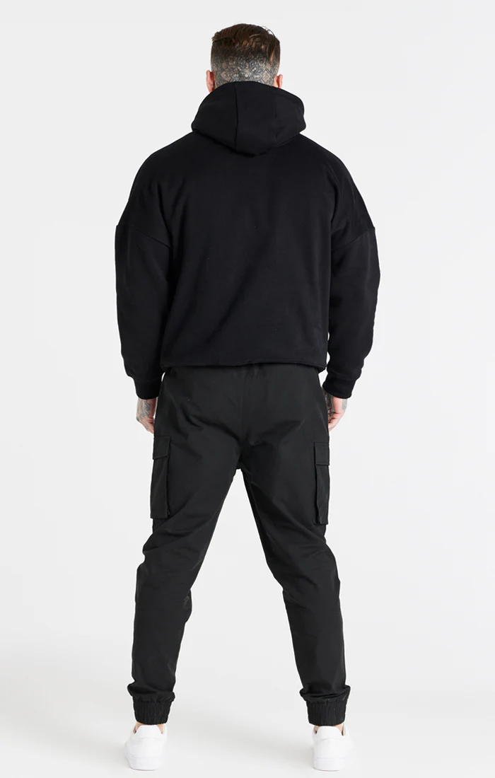 Black Drop Shoulder Relaxed Fit Hoodie - Image 6