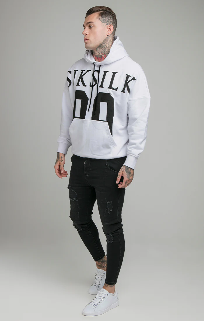 Grey Drop Shoulder Relaxed Fit Hoodie - Image 3