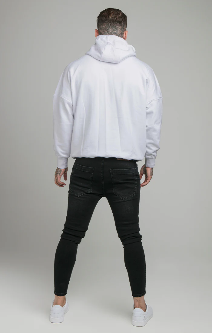 Grey Drop Shoulder Relaxed Fit Hoodie - Image 5