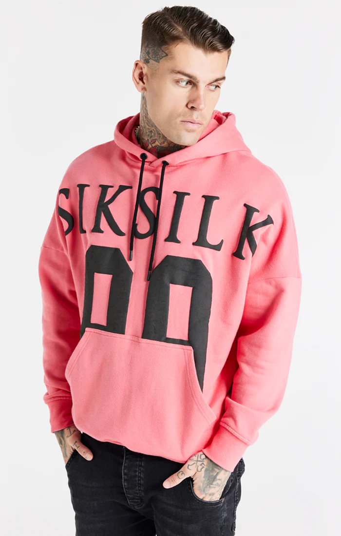 Pink Drop Shoulder Relaxed Fit Hoodie - Image 2