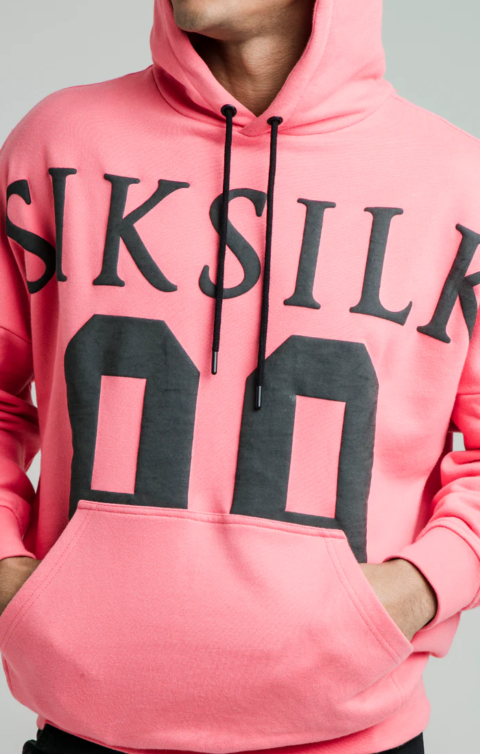 Pink Drop Shoulder Relaxed Fit Hoodie - Image 3