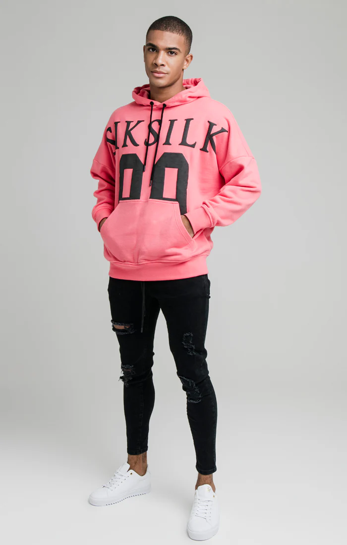Pink Drop Shoulder Relaxed Fit Hoodie - Image 4