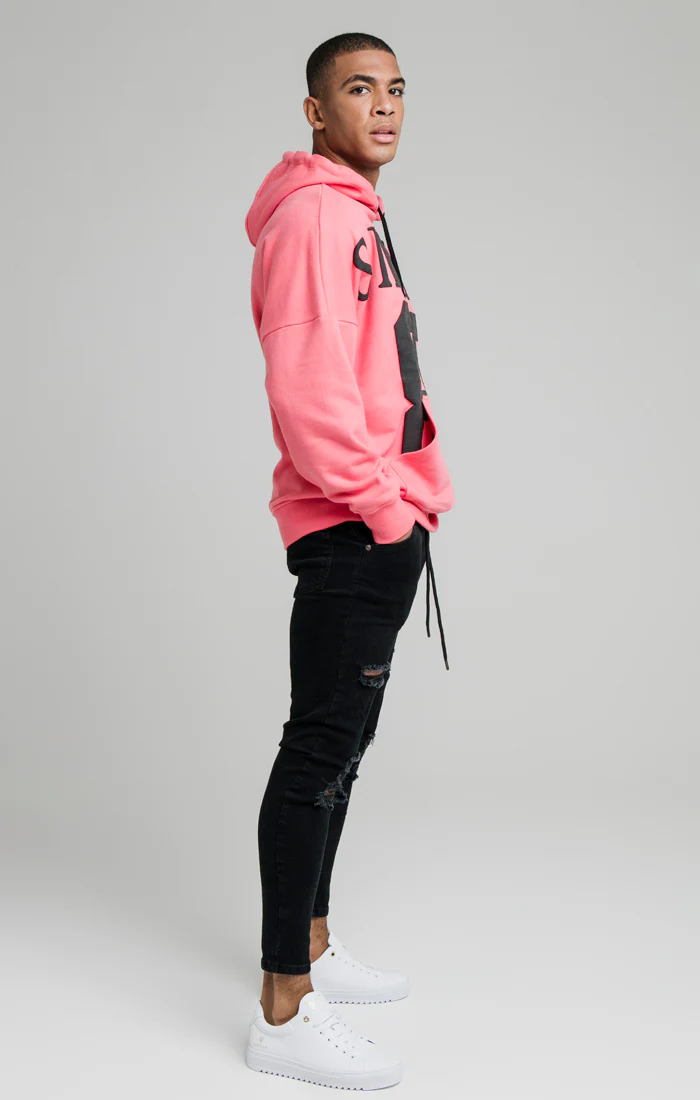 Pink Drop Shoulder Relaxed Fit Hoodie - Image 5