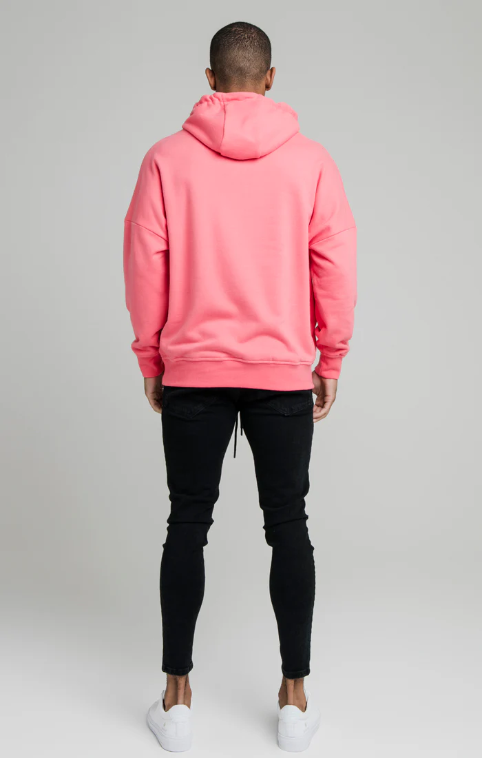 Pink Drop Shoulder Relaxed Fit Hoodie - Image 6