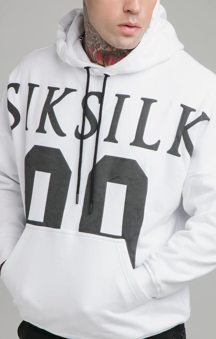 White Drop Shoulder Relaxed Fit Hoodie - Image 2