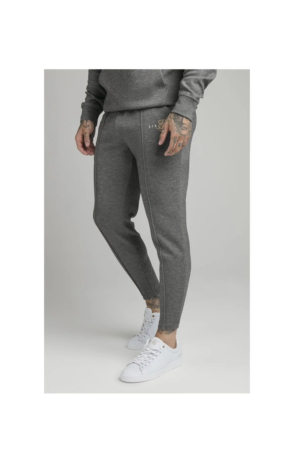 SikSilk Dual Logo Pant - Grey