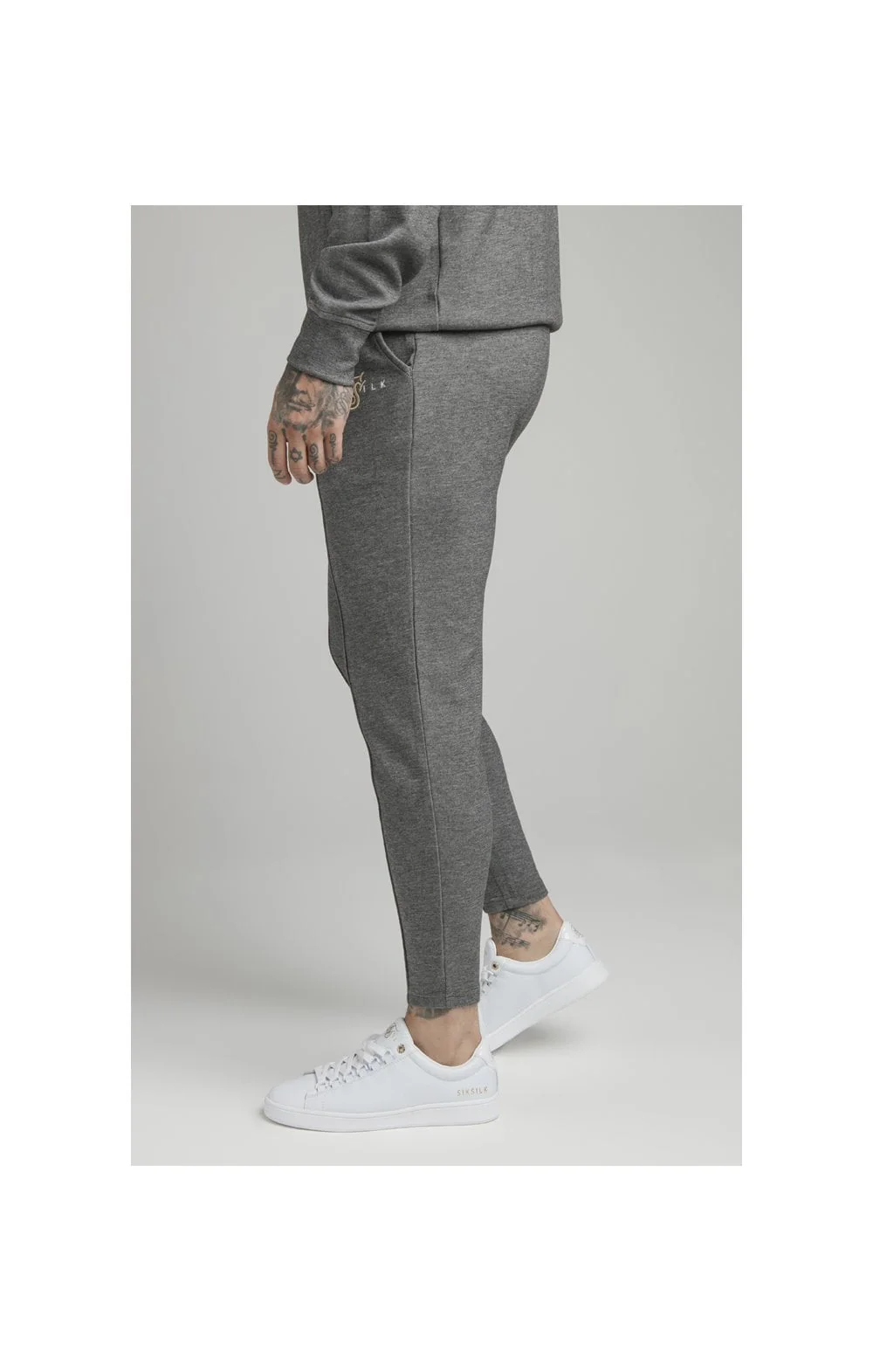 SikSilk Dual Logo Pant - Grey - Image 3