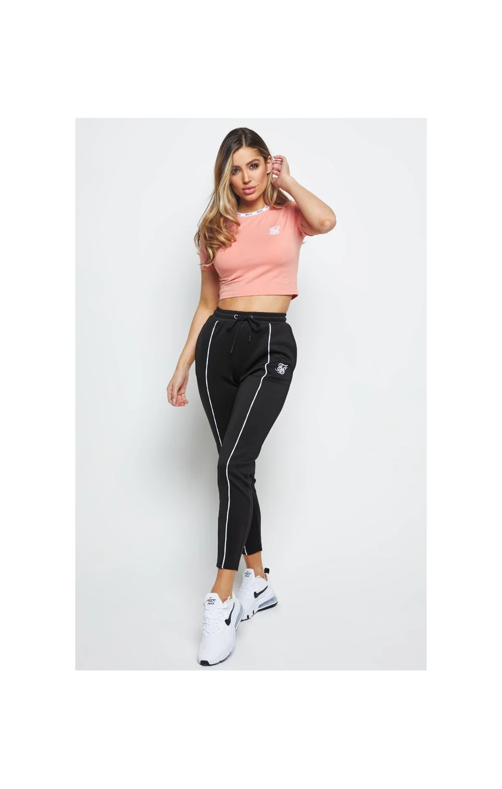 SikSilk Duality Crop Tee - Coral - Image 3