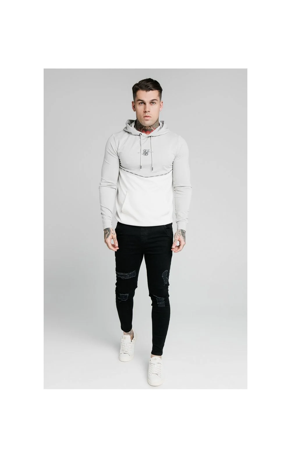 SikSilk Duality Overhead Hoodie - Grey - Image 3
