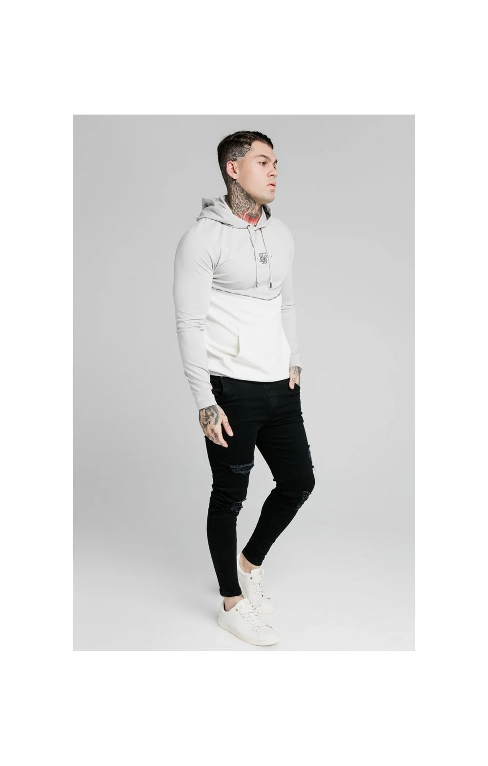 SikSilk Duality Overhead Hoodie - Grey - Image 4