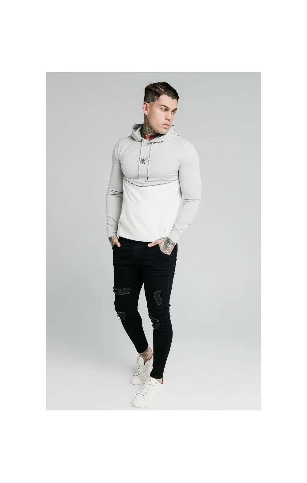 SikSilk Duality Overhead Hoodie - Grey - Image 6