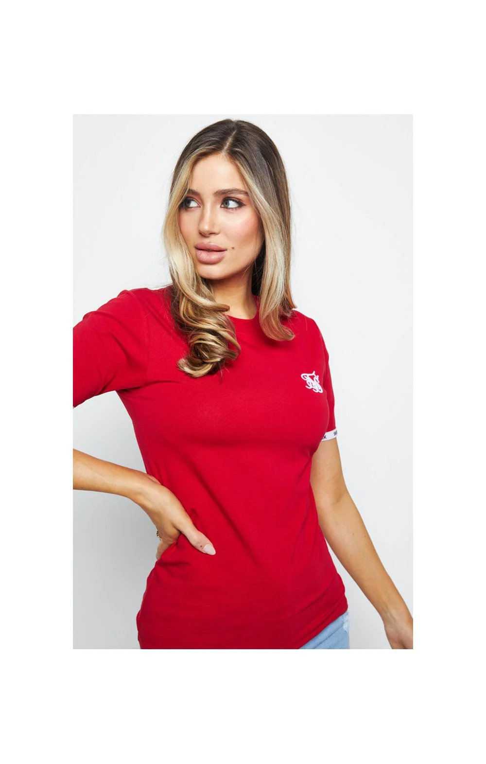 SikSilk Duality Ringer Tee - Red - Image 2