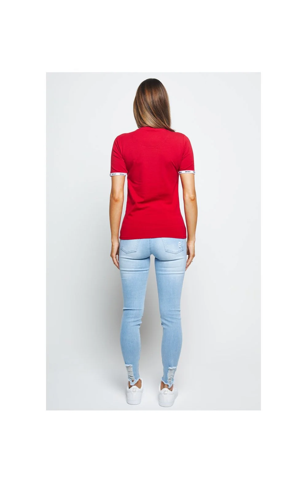 SikSilk Duality Ringer Tee - Red - Image 4