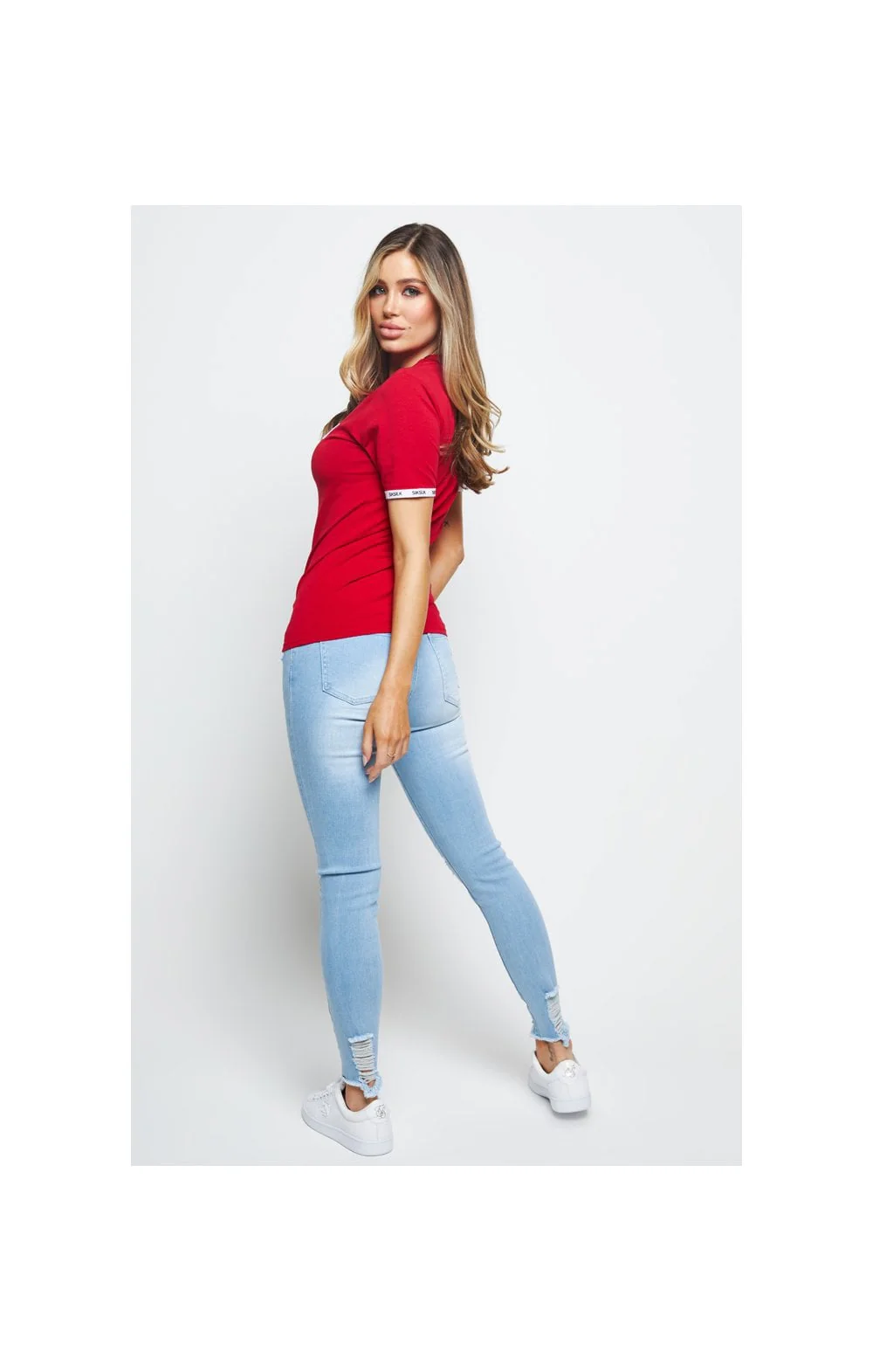 SikSilk Duality Ringer Tee - Red - Image 5