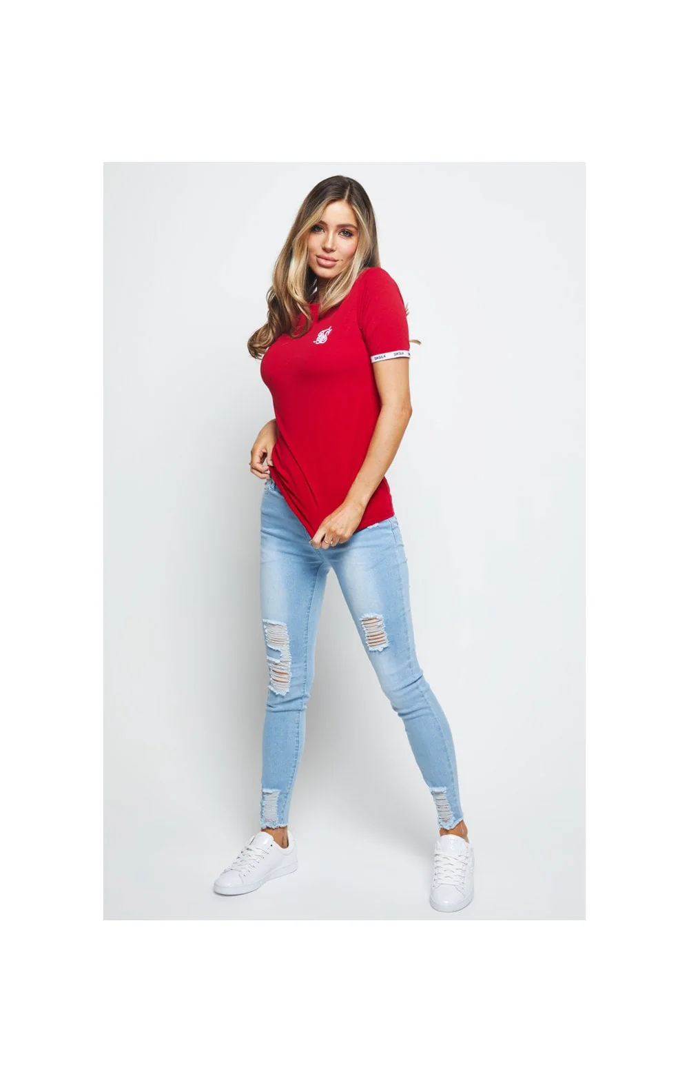 SikSilk Duality Ringer Tee - Red - Image 6