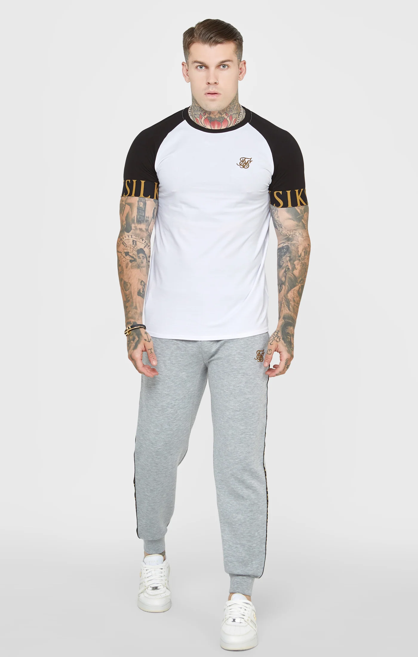 Grey Marl Fitted Track Pant - Image 3