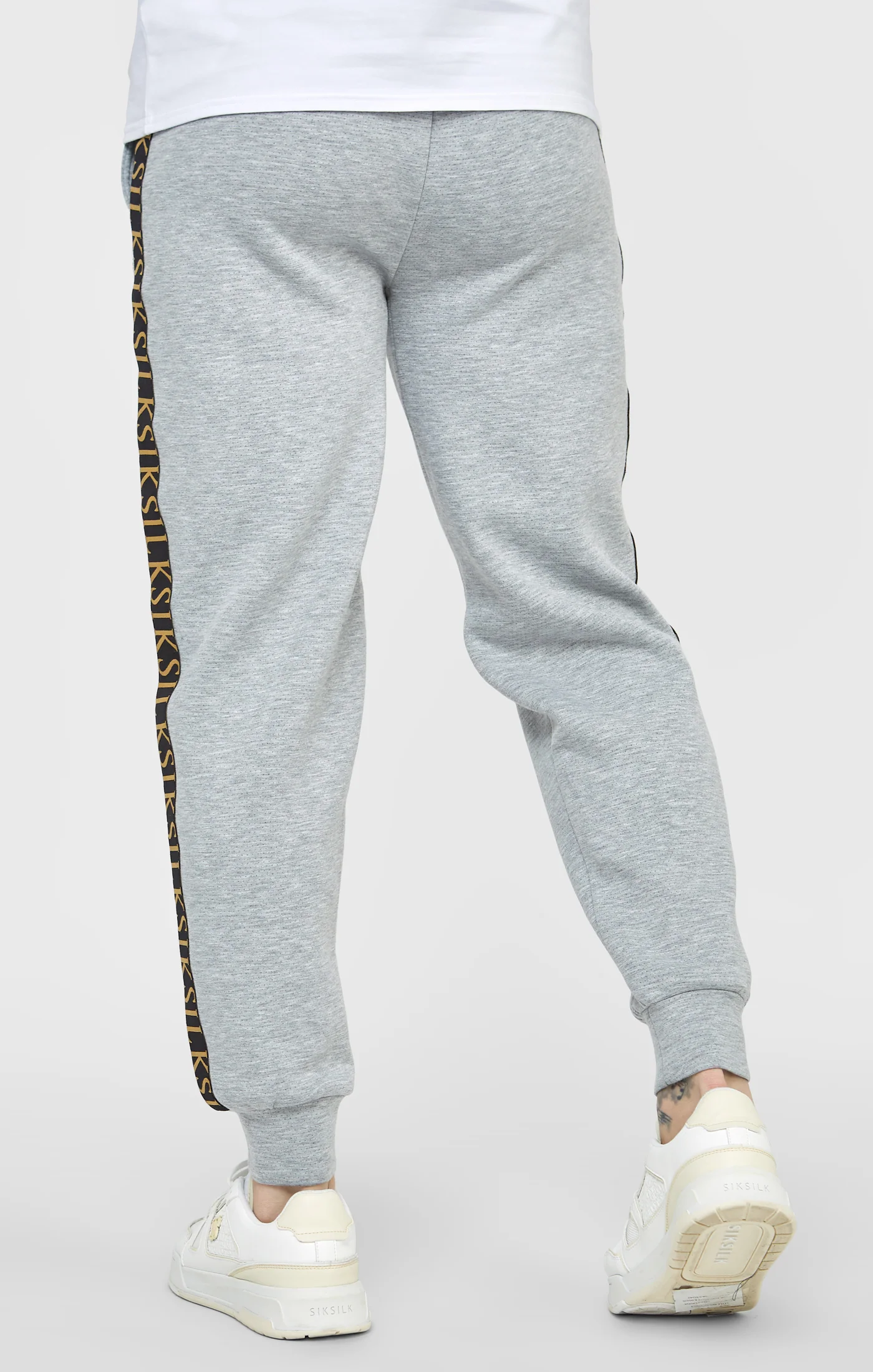 Grey Marl Fitted Track Pant - Image 4