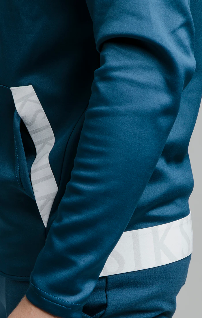 Navy Function Zip Through Hoodie - Image 3