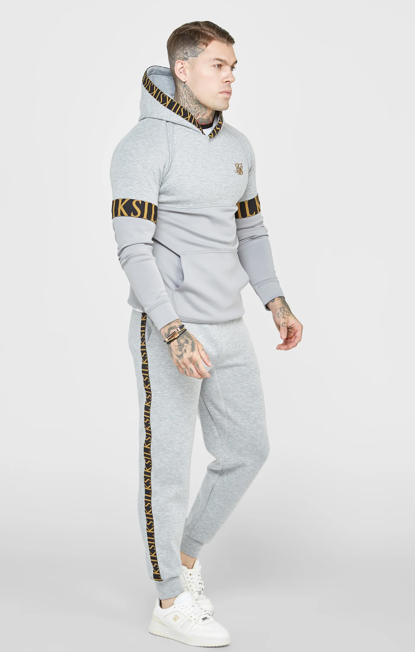 Grey Marl Overhead Hoodie - Image 4