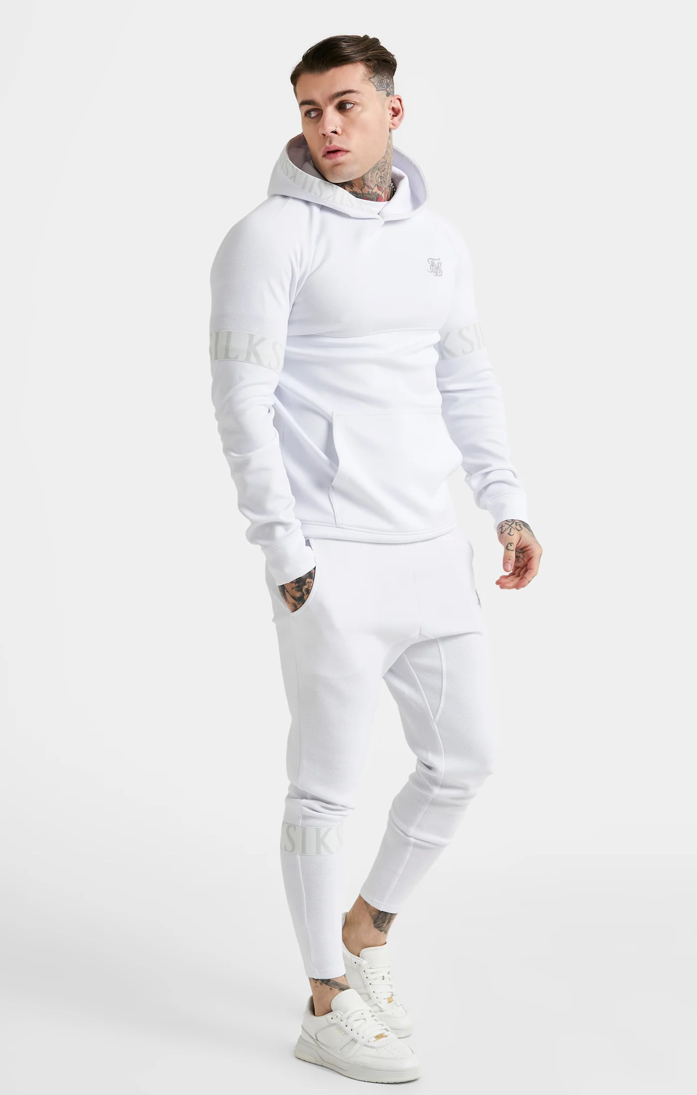 SikSilk Dynamic Overhead Hoodie  - White - Image 4