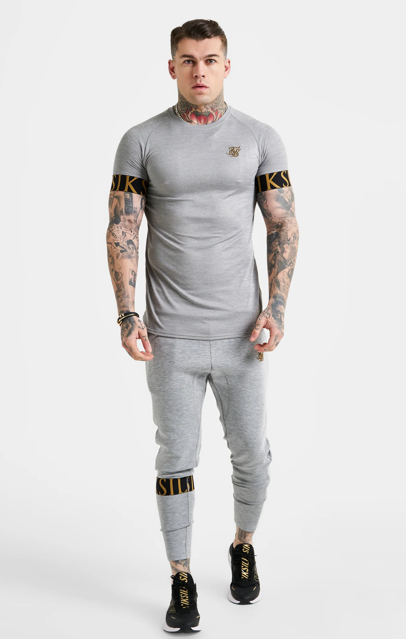 SikSilk Dynamic Track Pant - Grey Marl - Image 3