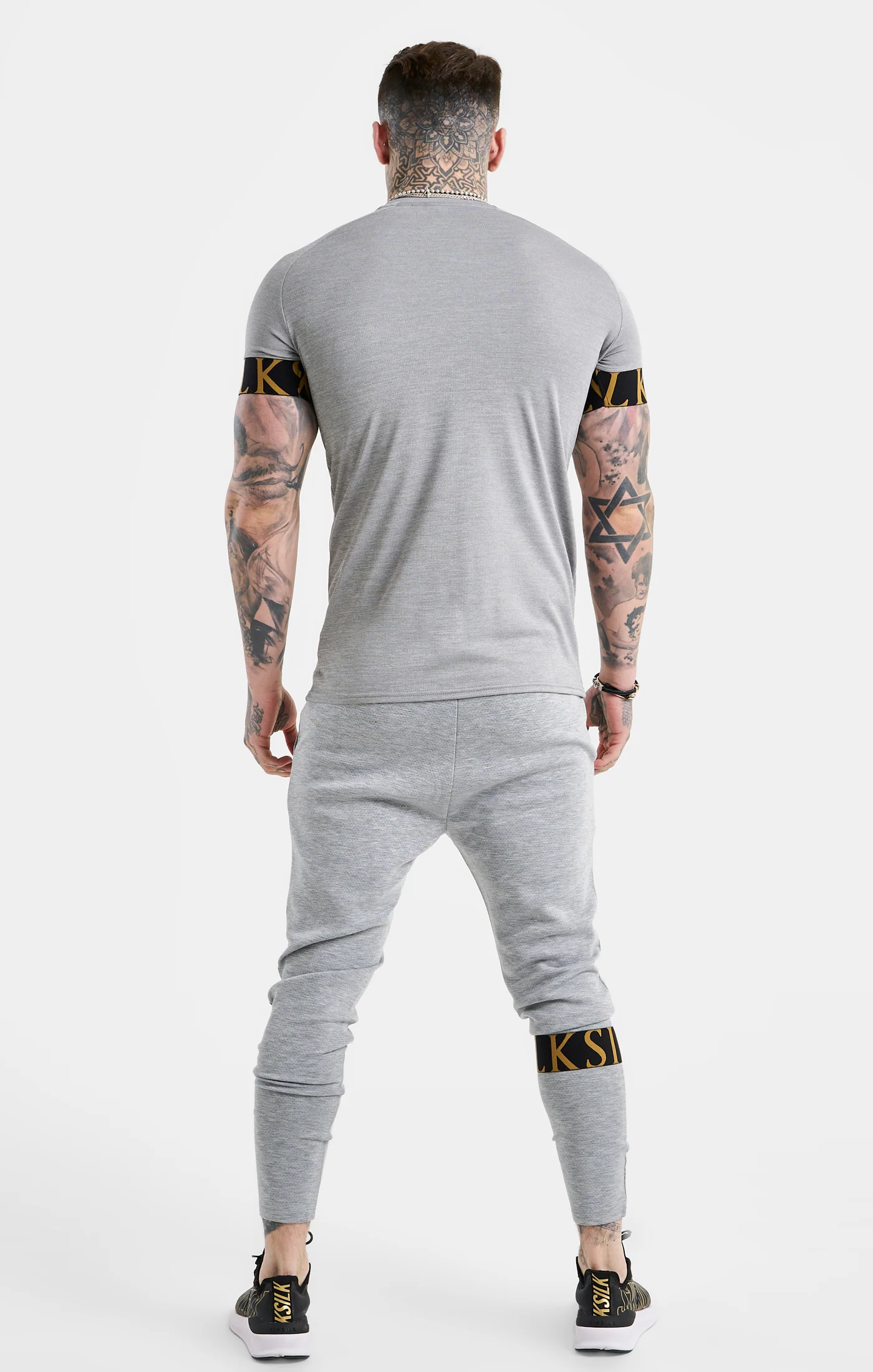 SikSilk Dynamic Track Pant - Grey Marl - Image 5