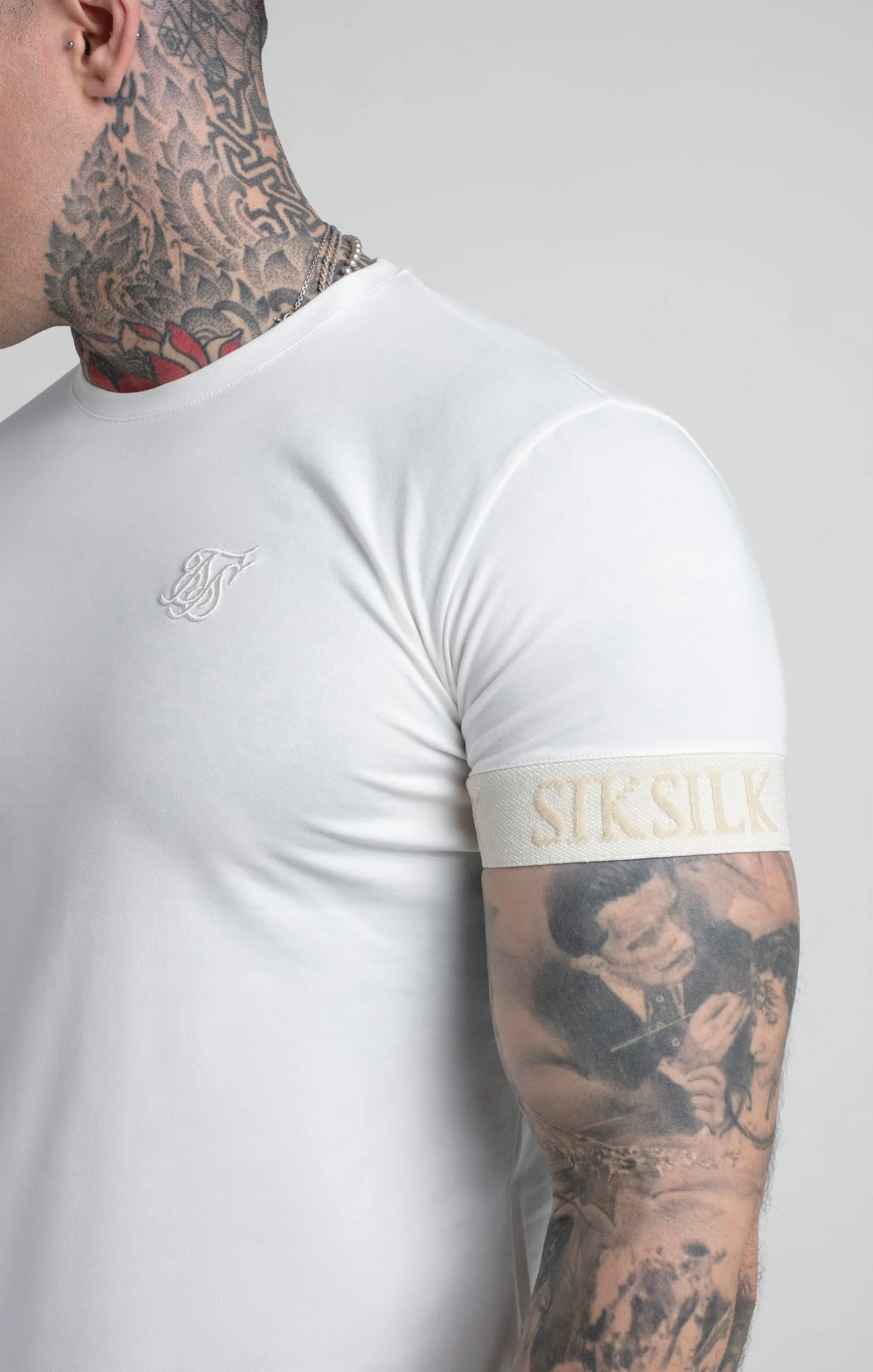 Ecru Elastic Cuff T-Shirt - Image 3