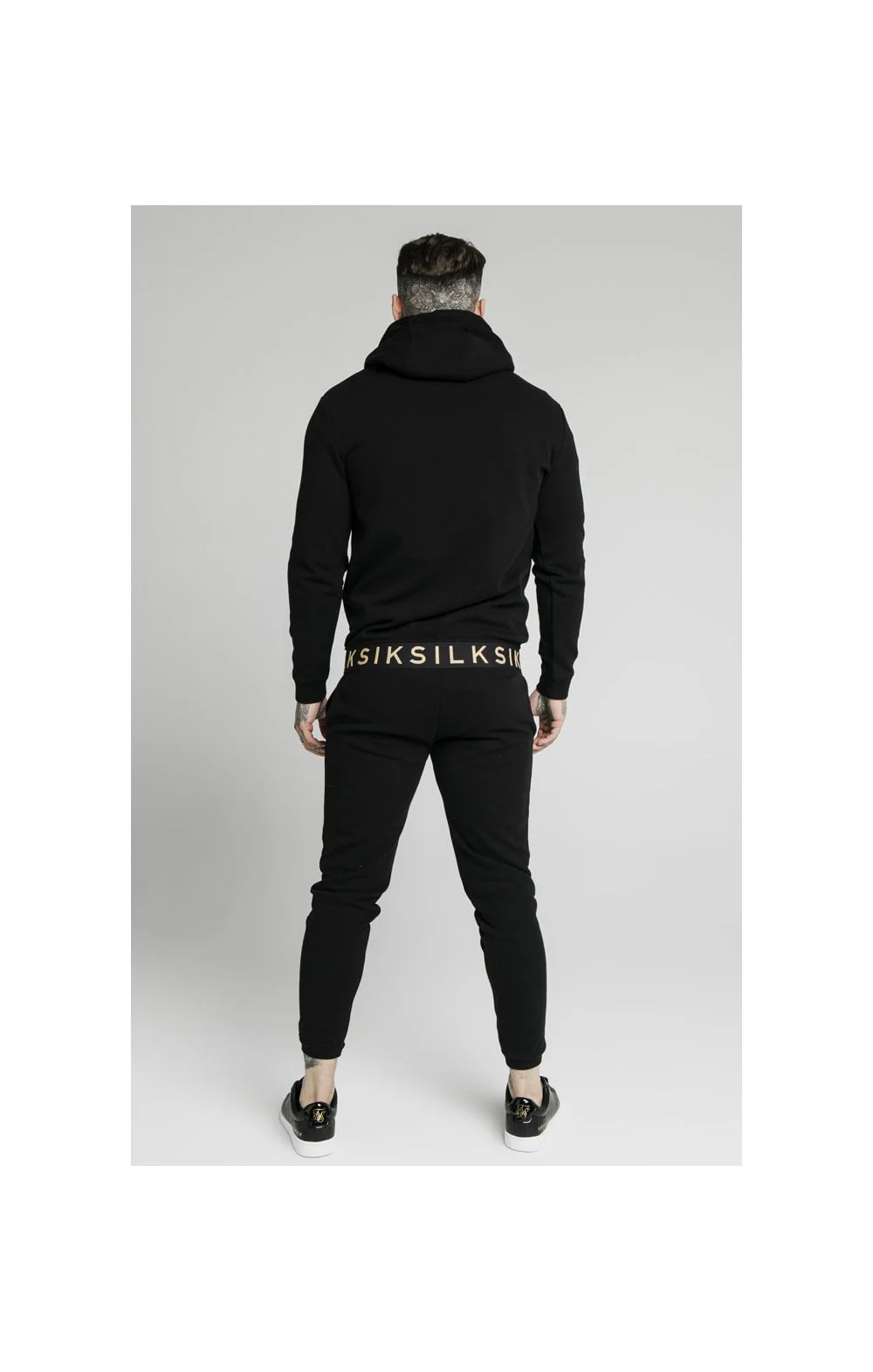 SikSilk Elastic Jacquard Overhead Hoodie – Black - Image 7