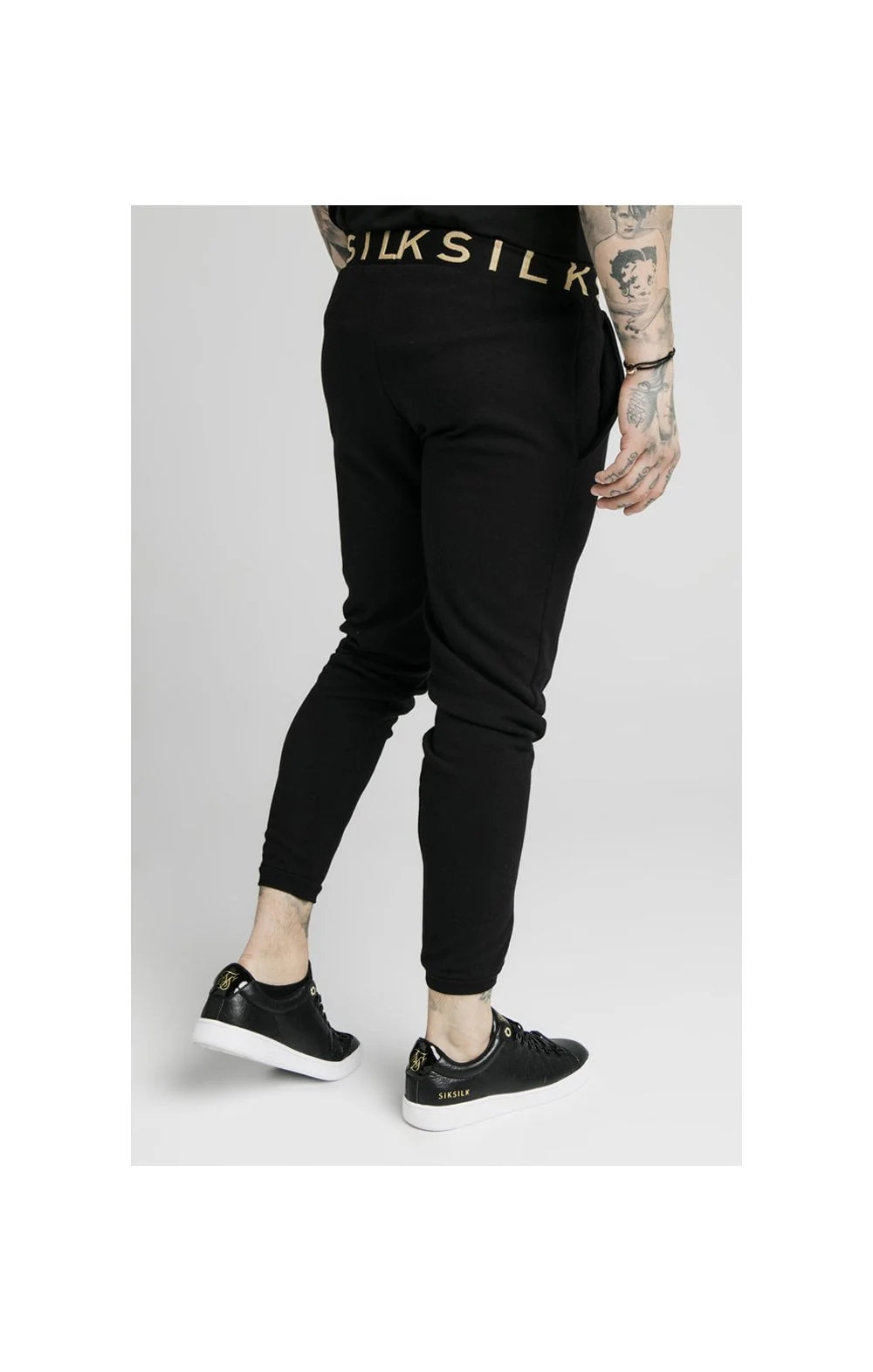 SikSilk Elastic Jacquard Pants - Black - Image 2