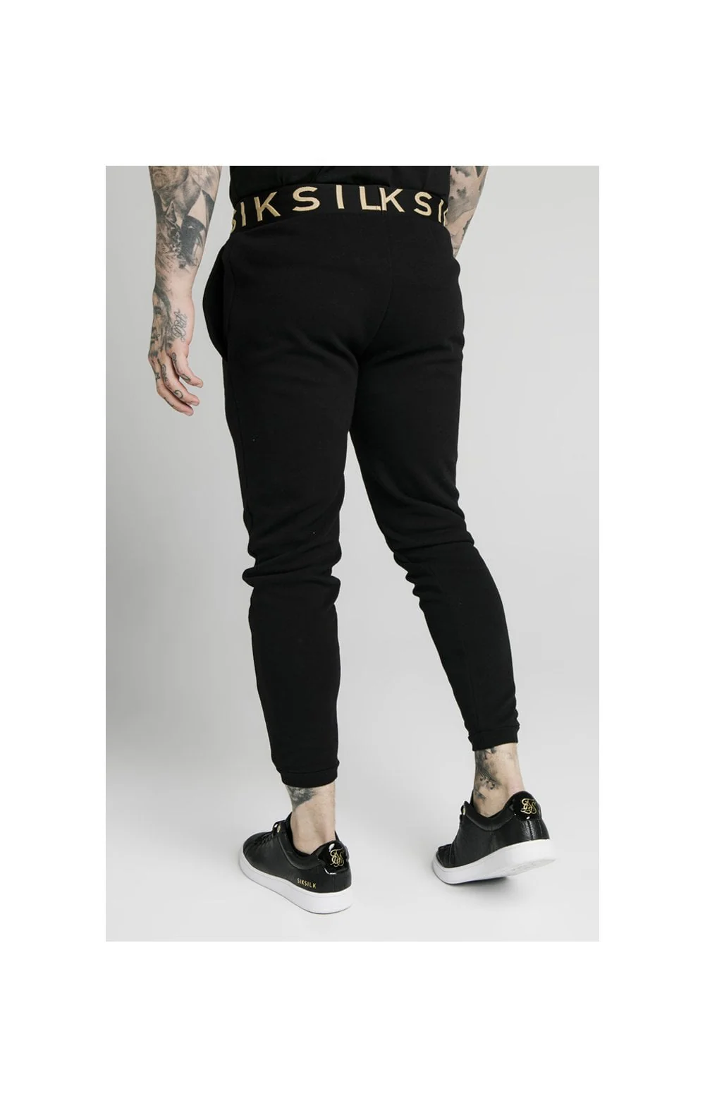 SikSilk Elastic Jacquard Pants - Black - Image 3