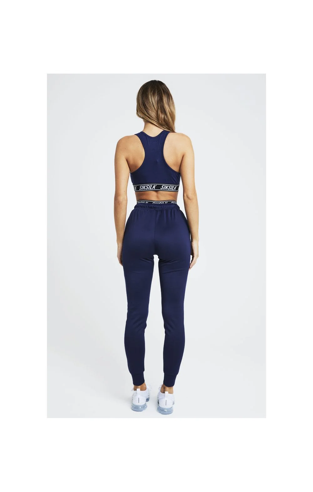 SikSilk Elastic Racerback Bralette - Dark Blue - Image 4
