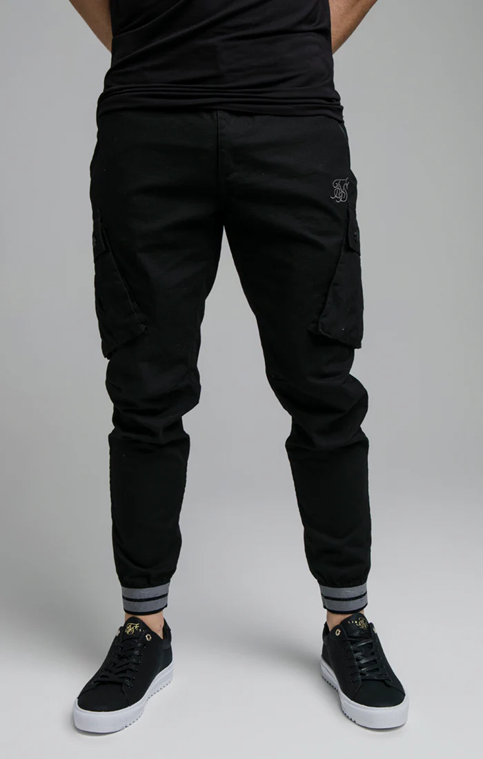 Black Elasticated Cuff Cargo Pant