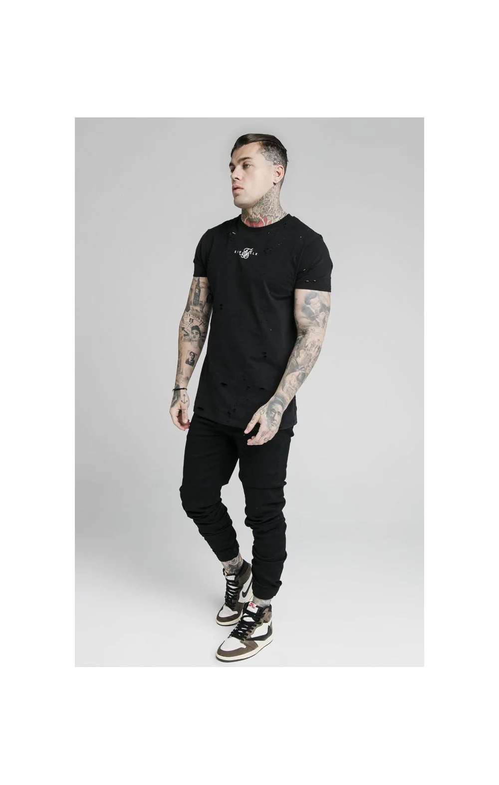 SikSilk Elasticated Strap Cuff Jeans - Black - Image 6