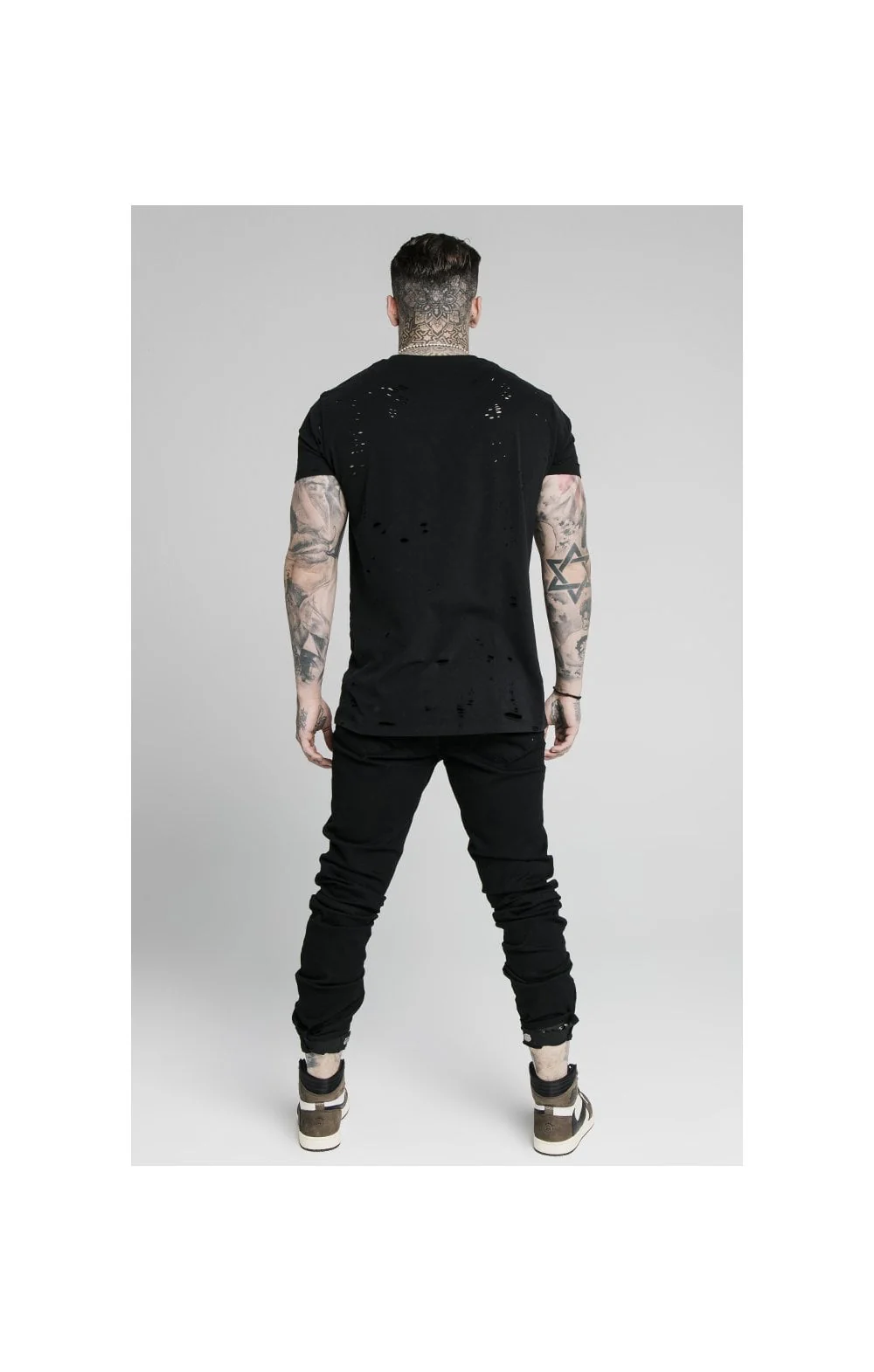 SikSilk Elasticated Strap Cuff Jeans - Black - Image 7