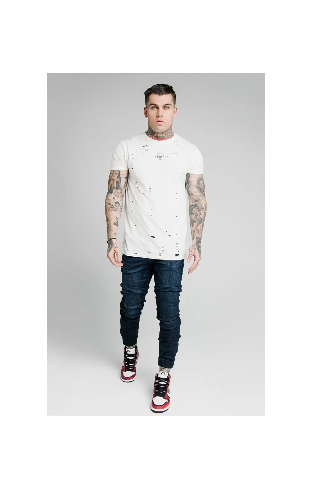 SikSilk Elasticated Strap Cuff Jeans Jeans - Midstone - Image 3