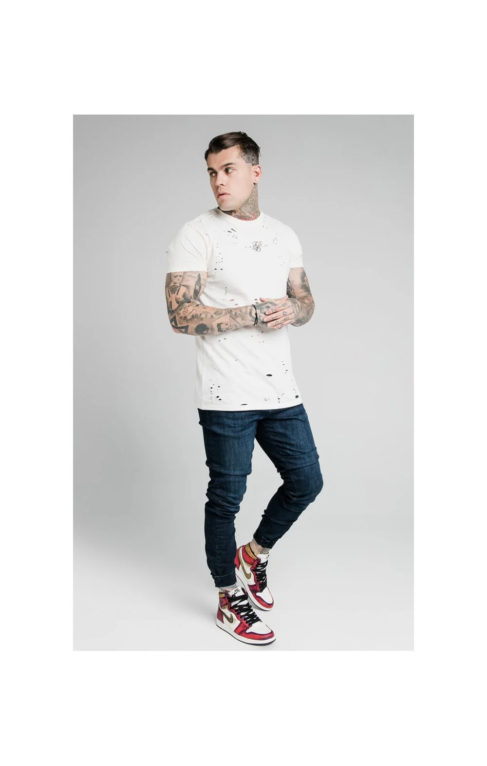 SikSilk Elasticated Strap Cuff Jeans Jeans - Midstone - Image 5