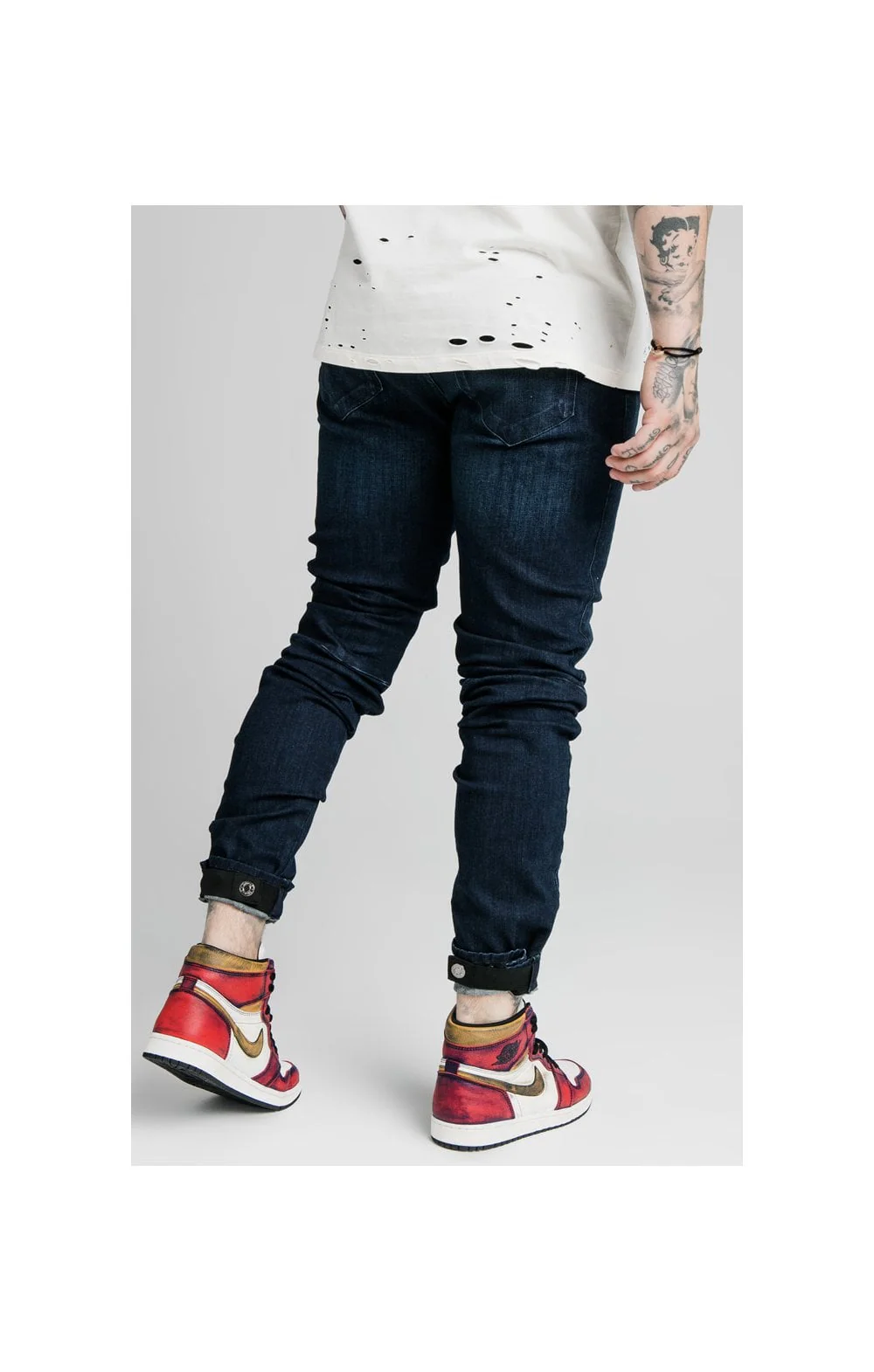 SikSilk Elasticated Strap Cuff Jeans Jeans - Midstone - Image 6