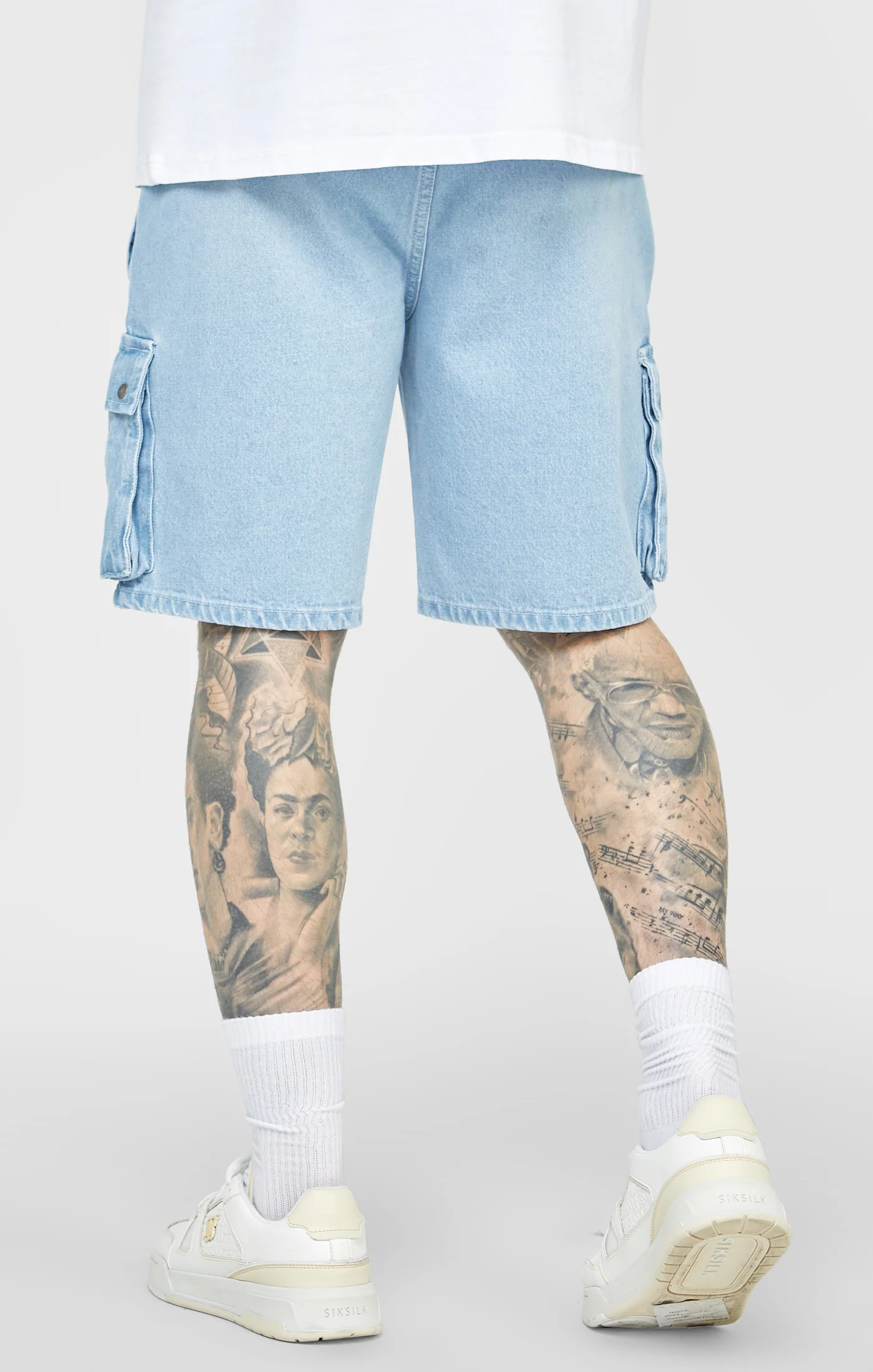 Blue Elasticated Waist Denim Short - Image 4