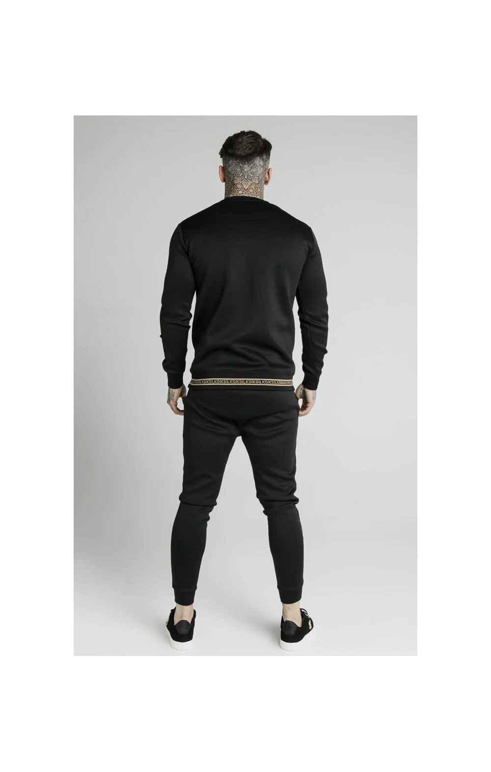 SikSilk Element Crew Sweat - Black & Gold - Image 7