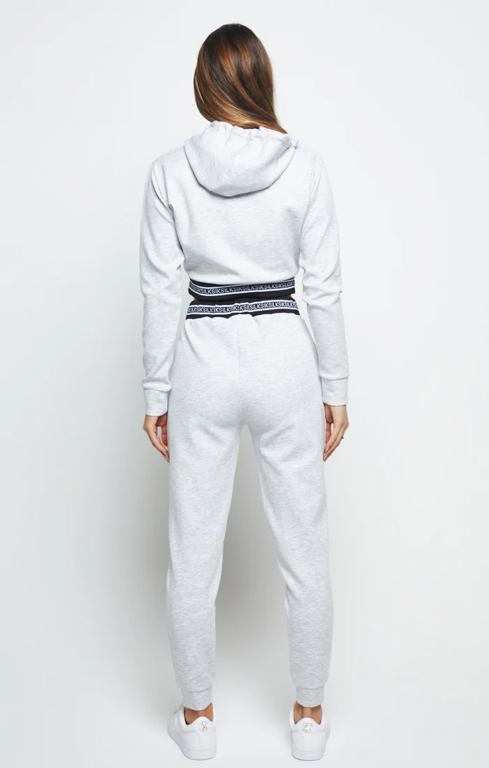 SikSilk Element Cropped Hoodie - Grey Marl - Image 5