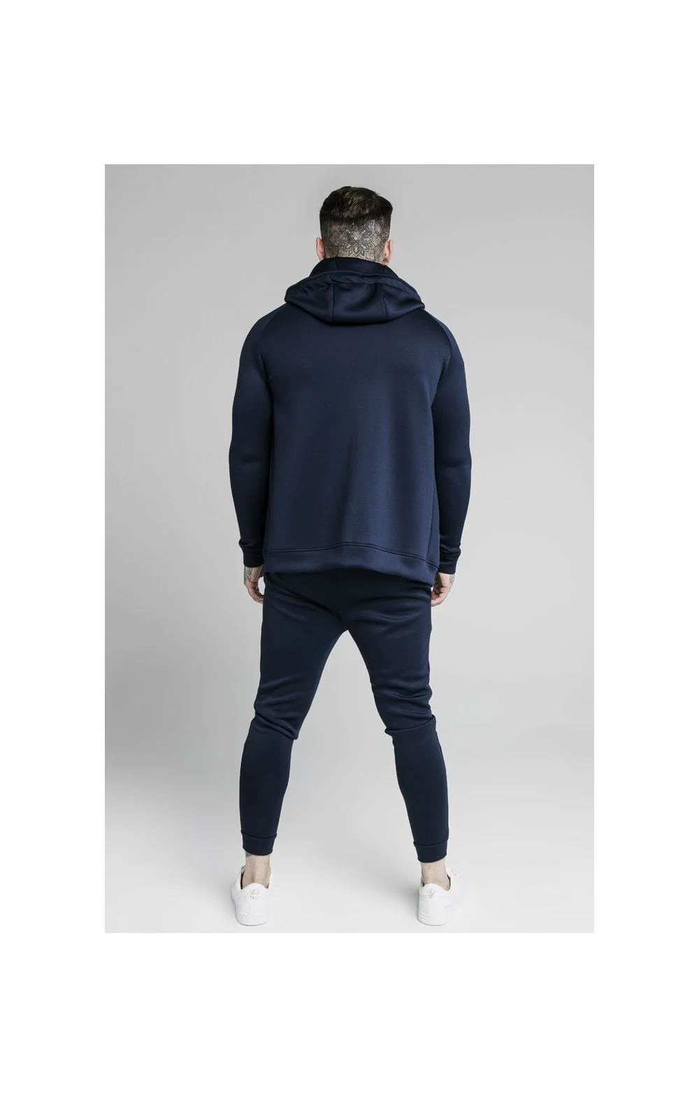 SikSilk Element Zip Through Hoodie - Navy & White - Image 7