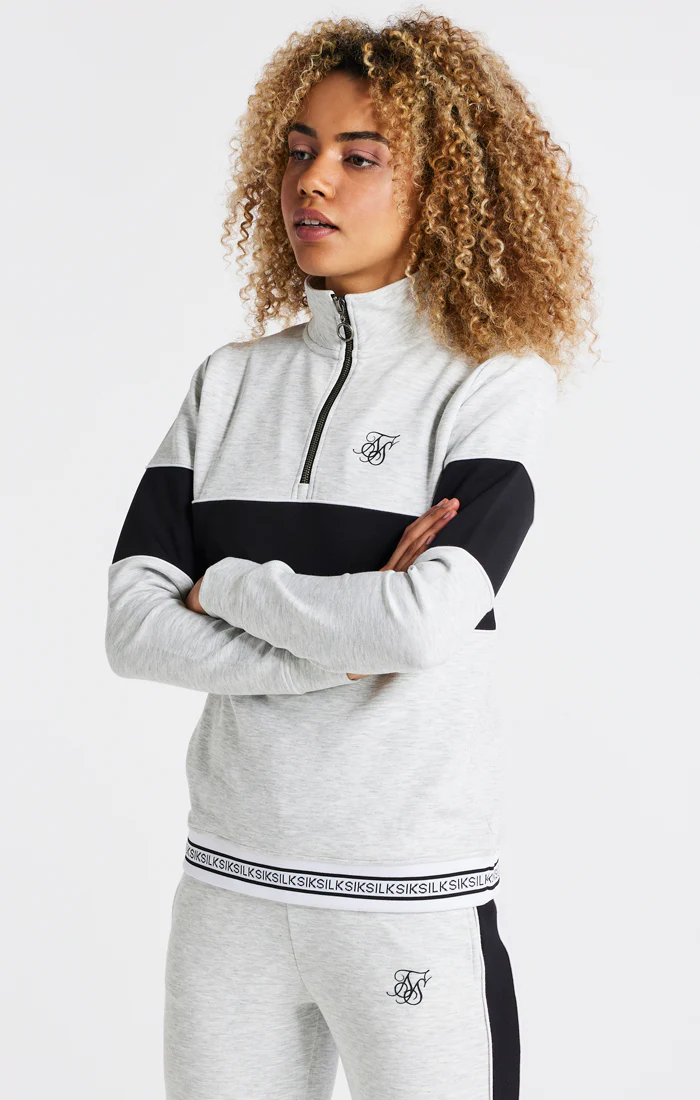 Grey Marl 1/4 Zip Track Top